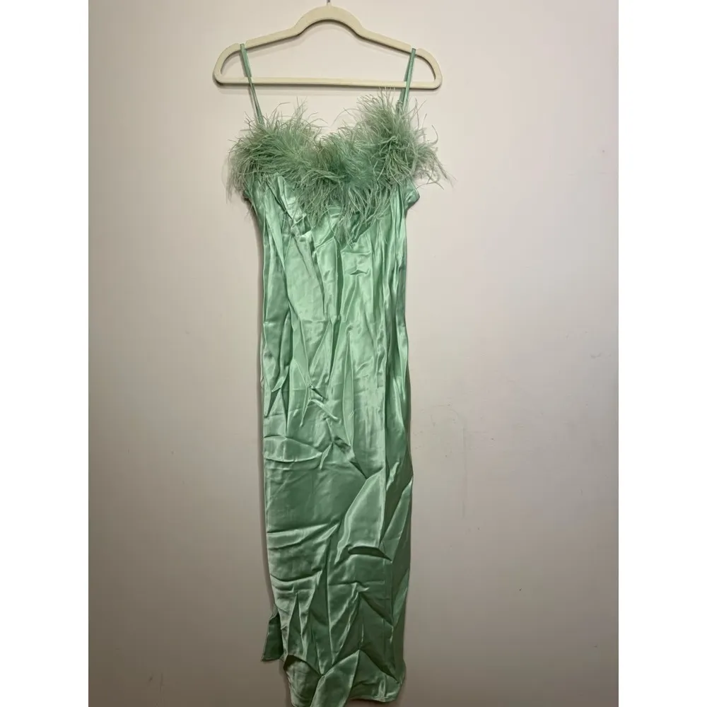 Sleeper Boheme Feather Trim Slip Dress - Image 5