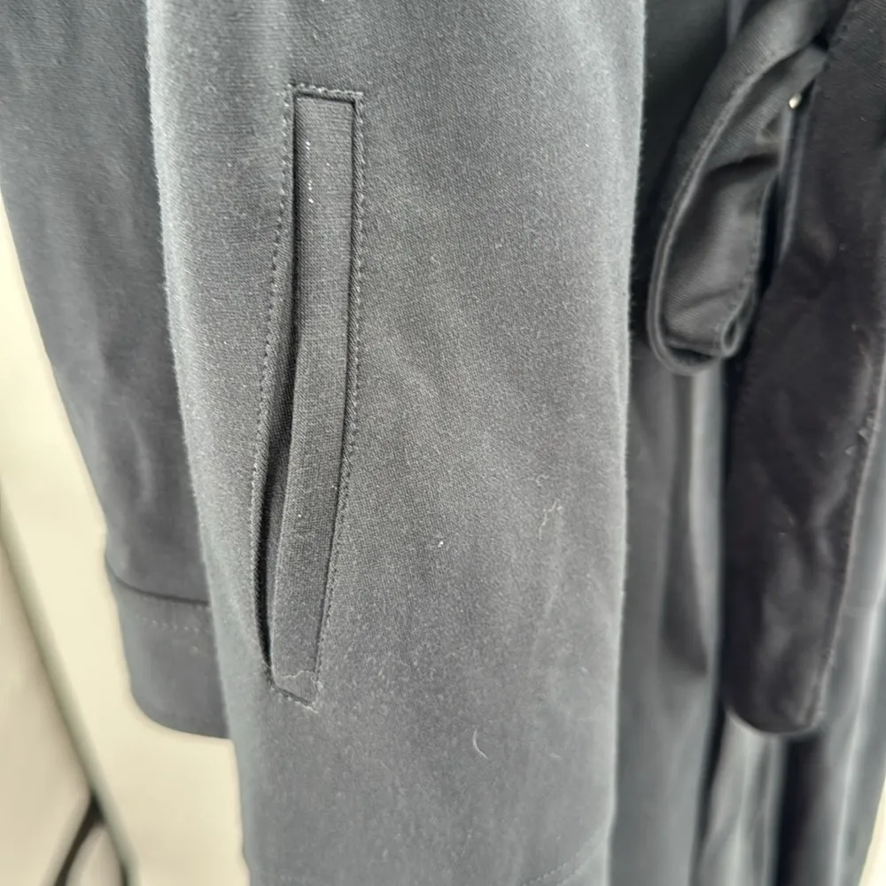 Soft Surroundings Black button front pockets tie waist Maxi Dress XL knit soft - Image 9