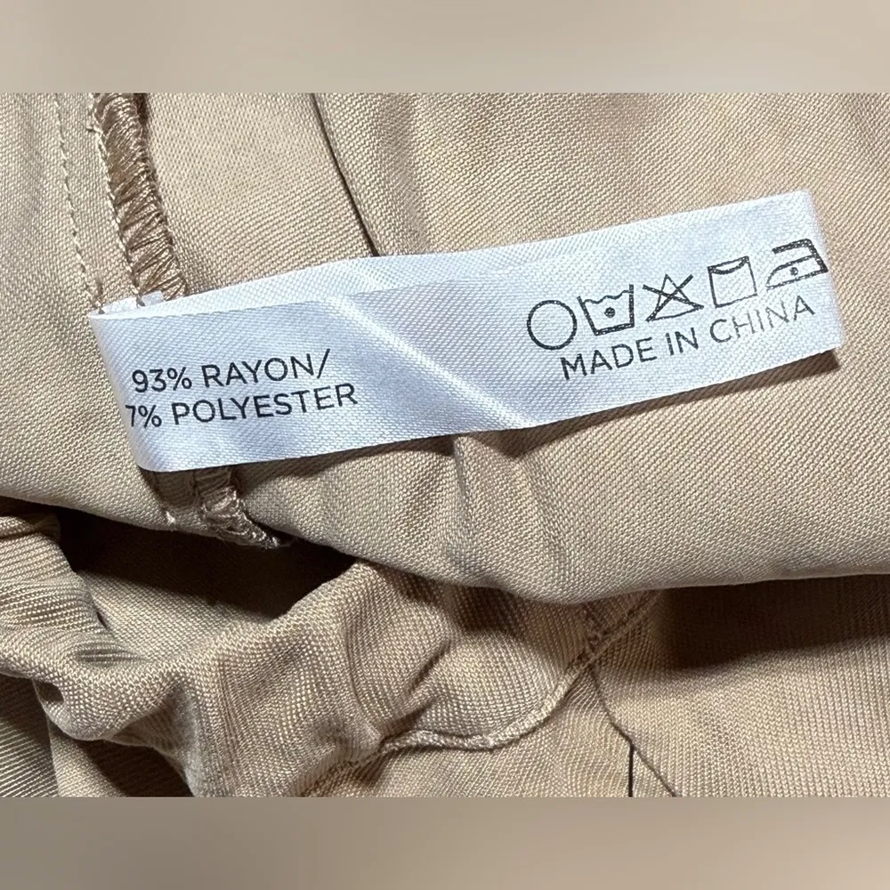 Tuckernuck Khaki Keaton Skirt XS NWT Rayon Blend Midi Neutral Slit Chic - Image 8