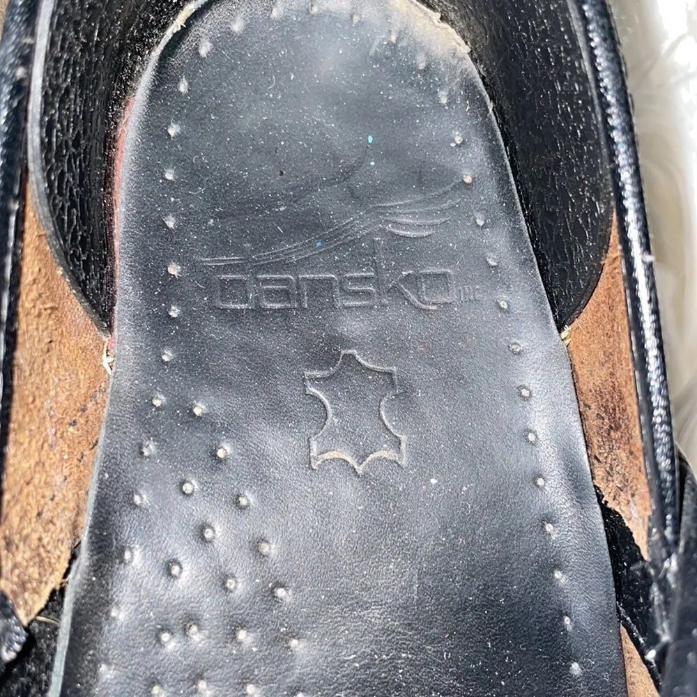 Dansko Brown Nubuck Suede Clogs, mismatched sizes - Image 2