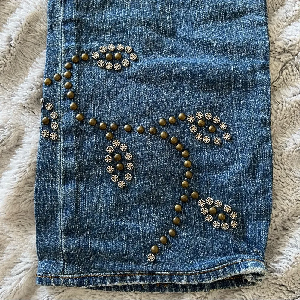 Women’s Y2K Vintage Streets Ahead Embellished Stud Jeans sz 27 Made in USA Rare Blue - Image 5