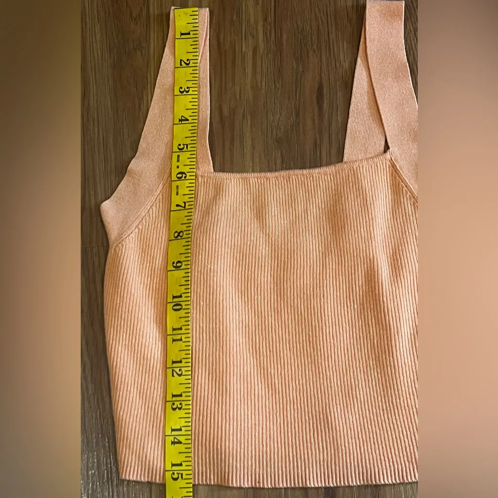 Zara ribbed knitted tank size small orange - Image 4