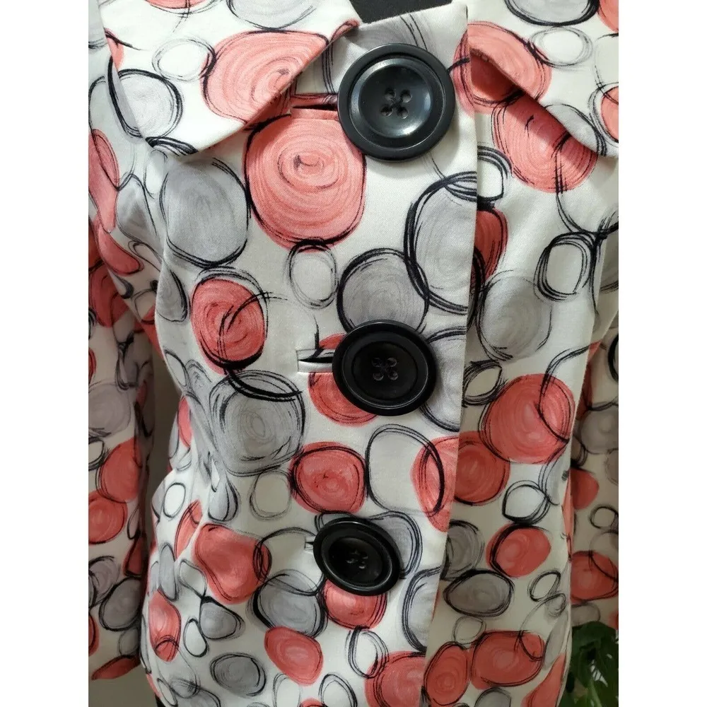 Andre Oliver Women's Multicolor Cotton Long Sleeve Three Buttons Jacket Size 12 - Image 4