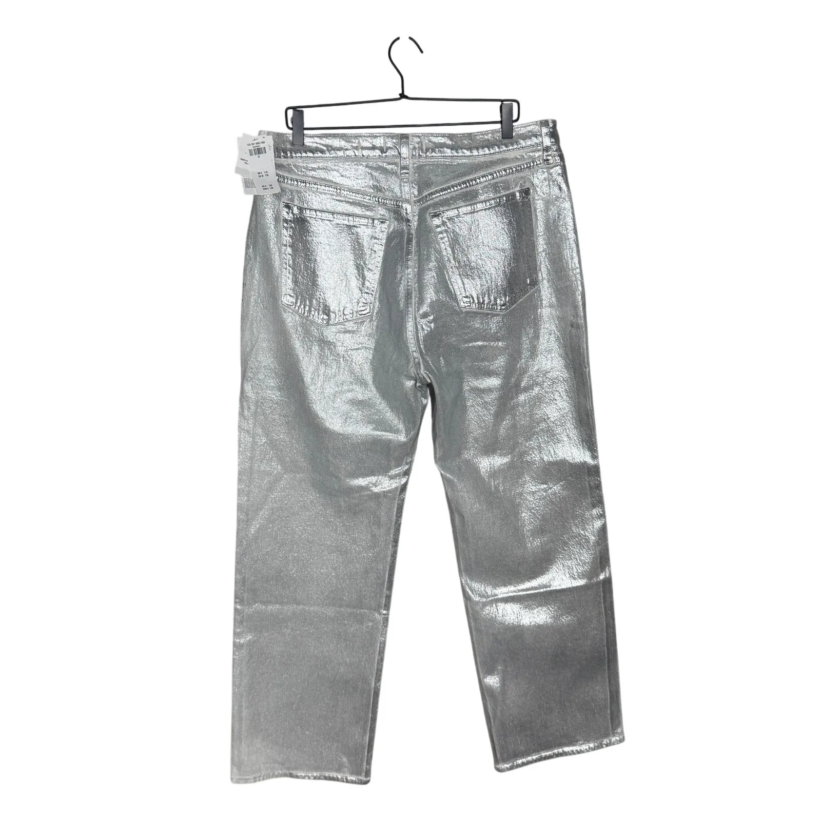 Abercrombie & Fitch 90s High Rise Relaxed Jean Straight Leg Silver Size 33 / 16 - Image 4