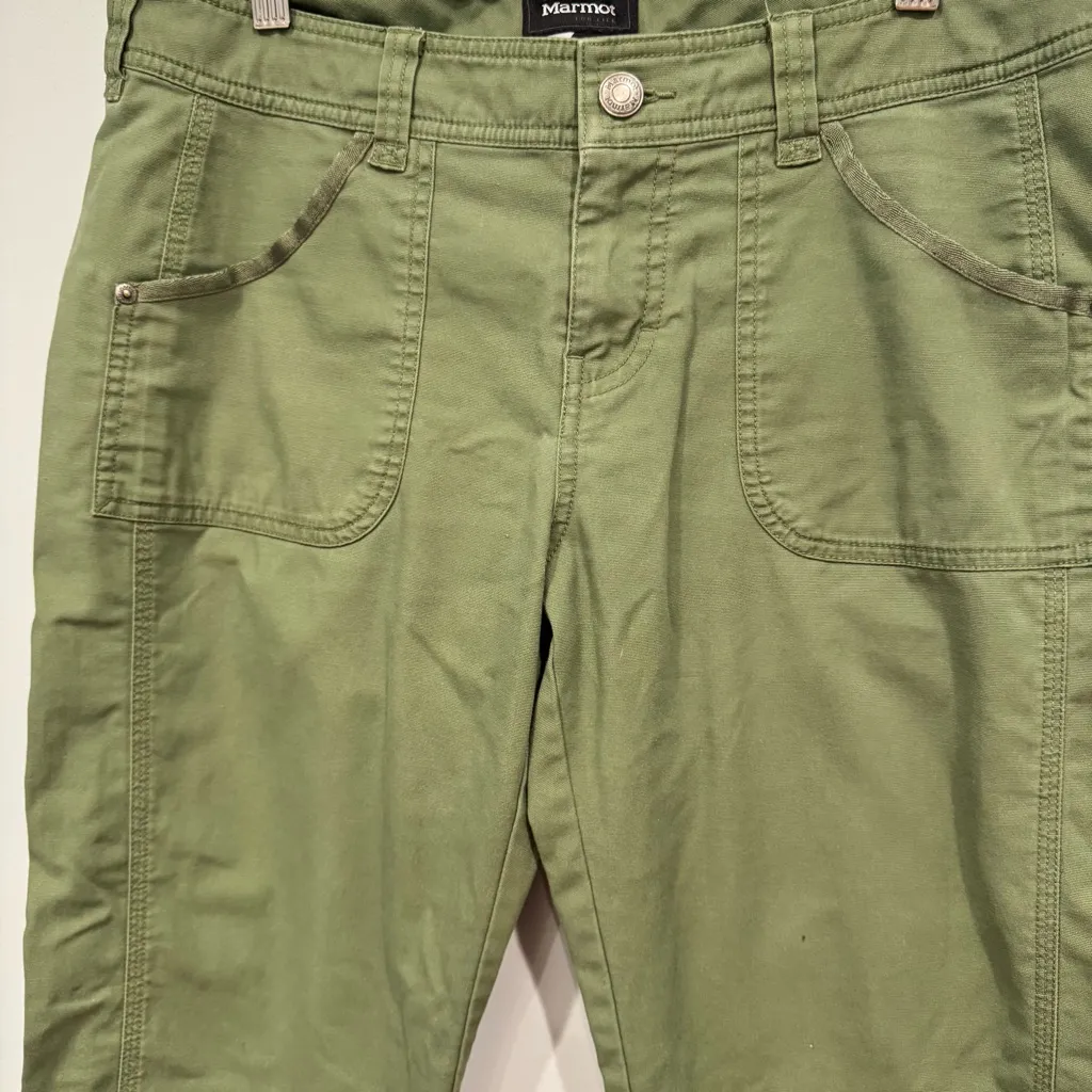 Marmot Green Hiking Pants Size 8 - Image 3