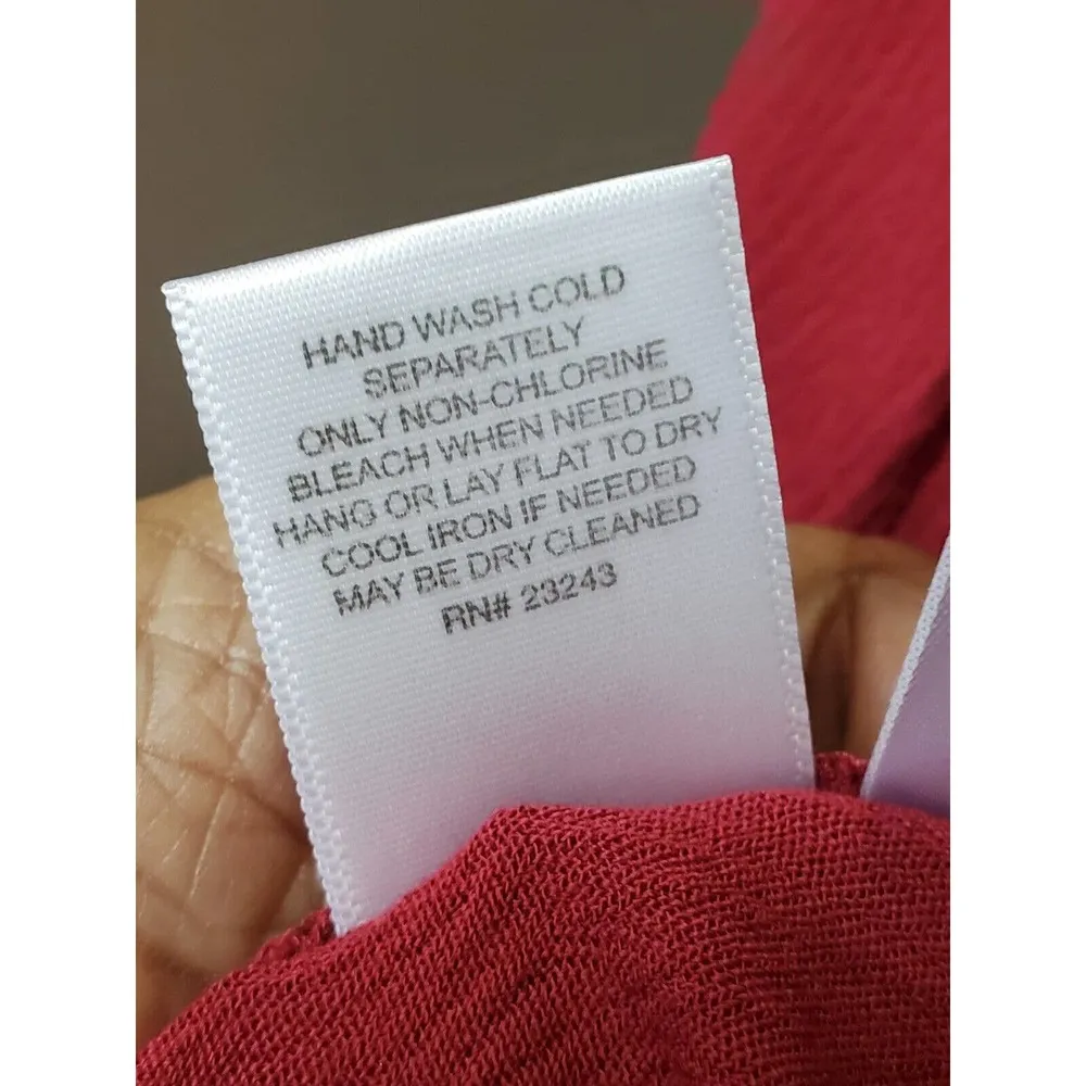 Soho NY&C Women's Red Embroidered 100% Rayon Round Neck Sleeveless Blouse XL - Image 12