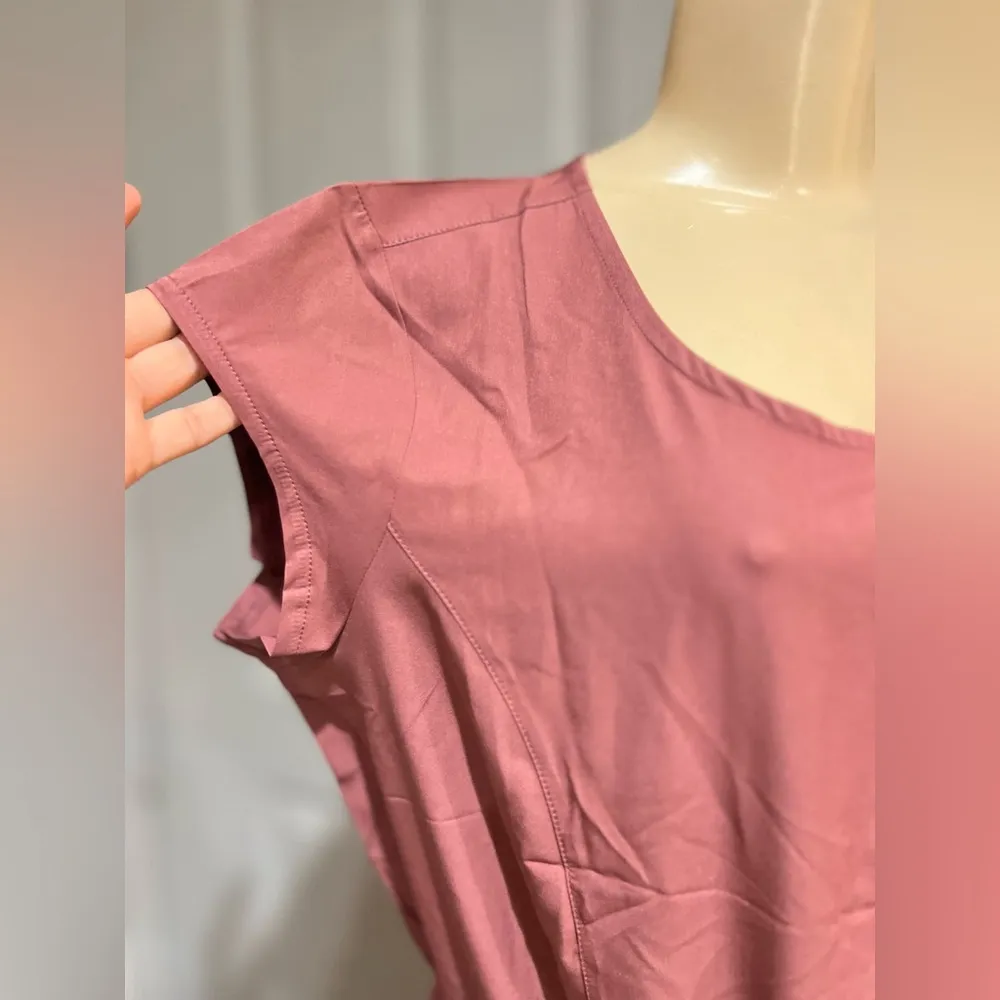 Avalanche Women's Drawstring Waist Short Sleeve Woven Dress With Pockets size L - Image 7