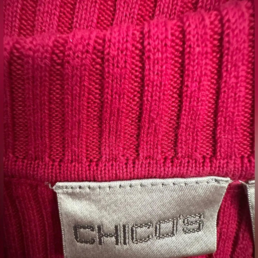 🌺 5 X 25 🌺Chico's Red Sleeveless Turtleneck Sweater  Size 1 or M - Image 3