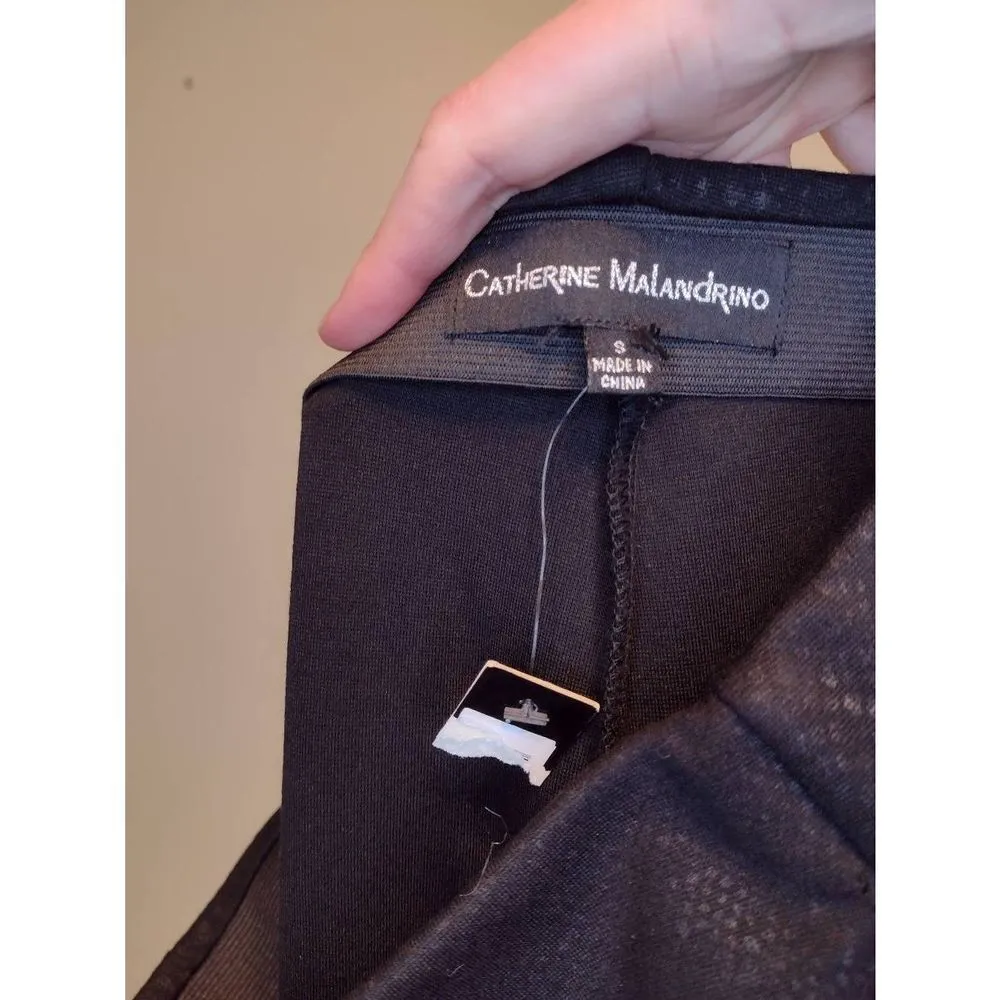 Catherine Malandrino Size S Black Snake Print Pants - Image 4