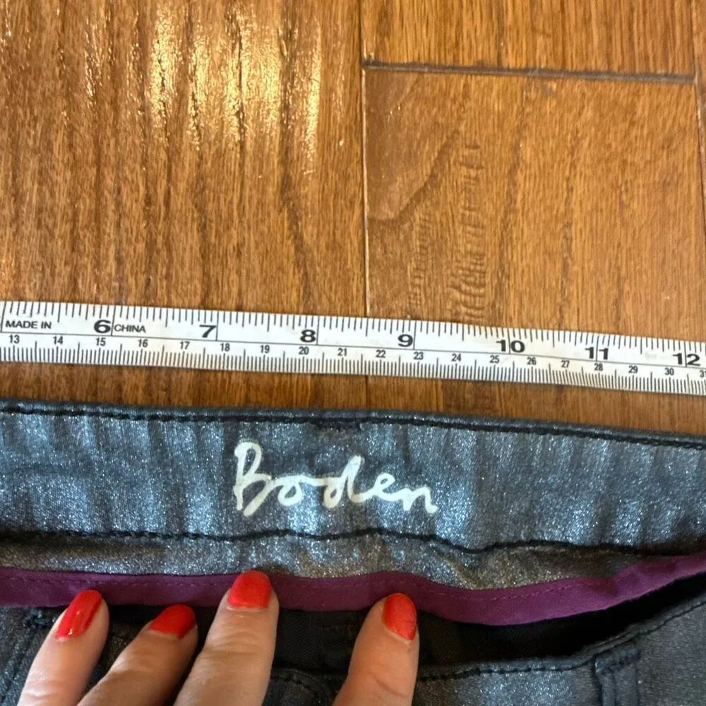 Boden pewter metallic coated skinny pant size 12 Silver - Image 7