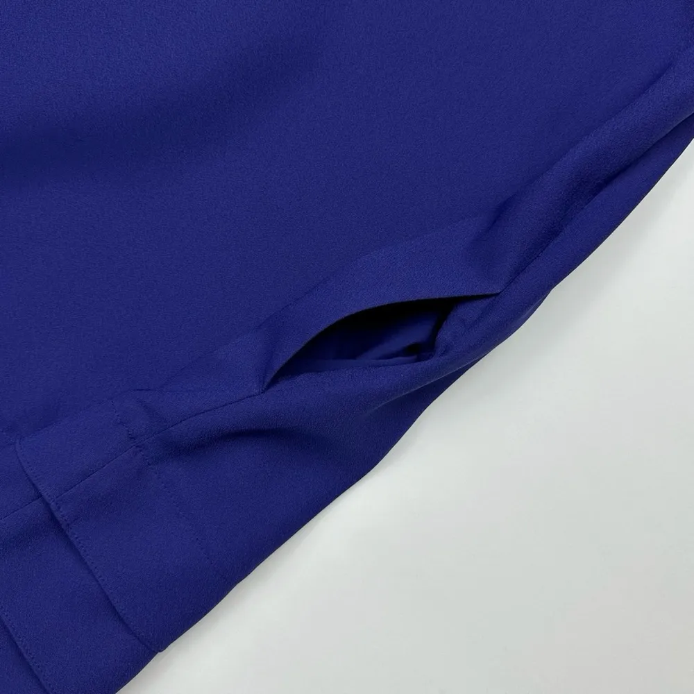 Women's Wide Straps Mini Shift Dress Royal Blue Size 0 - Image 6