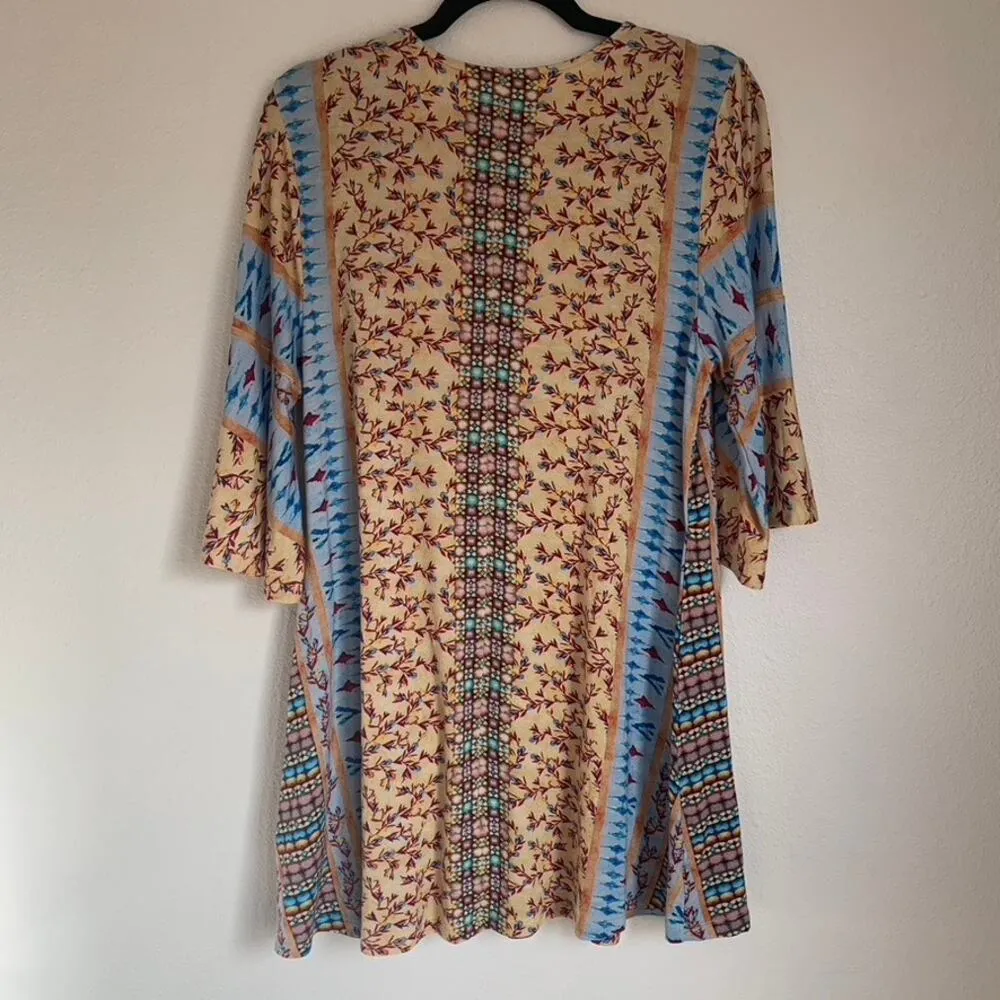 Soft Surroundings Fifi Velvet Embroidered 3/4 Flare Bell Sleeve Tunic Top - Image 5