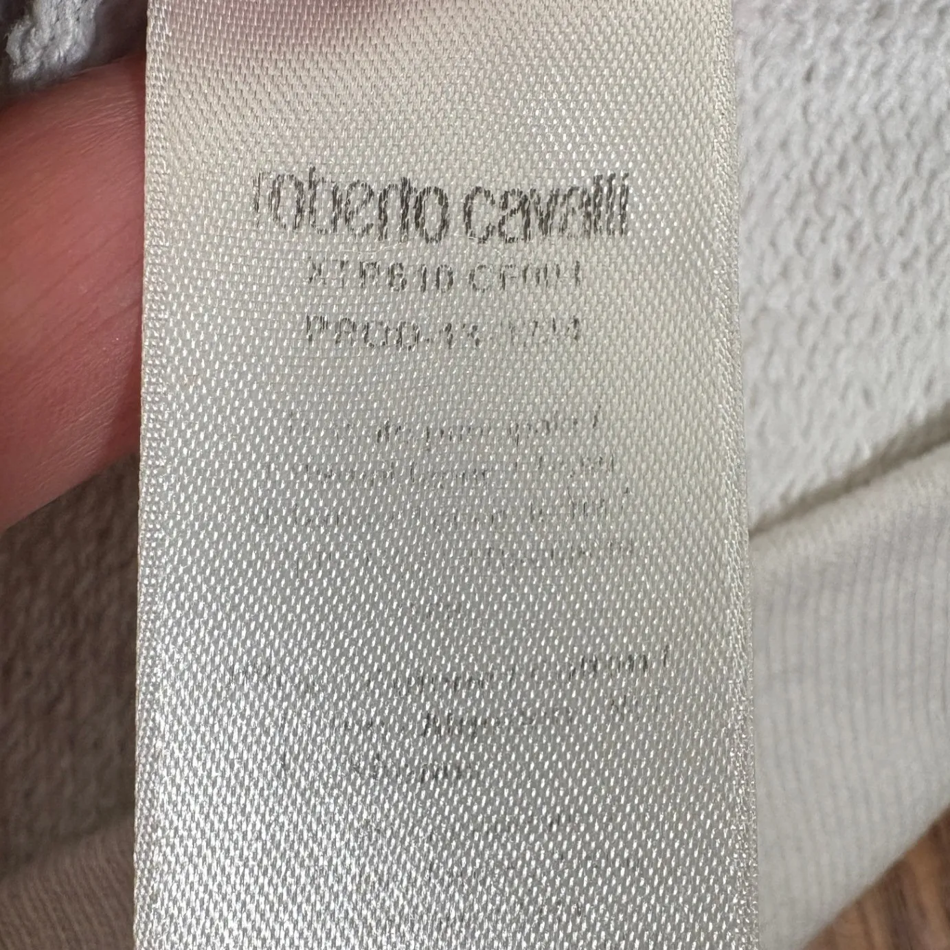 Roberto Cavalli White Lace Embellished Crewneck Sweatshirt Top Size 44 US 10 - Image 12