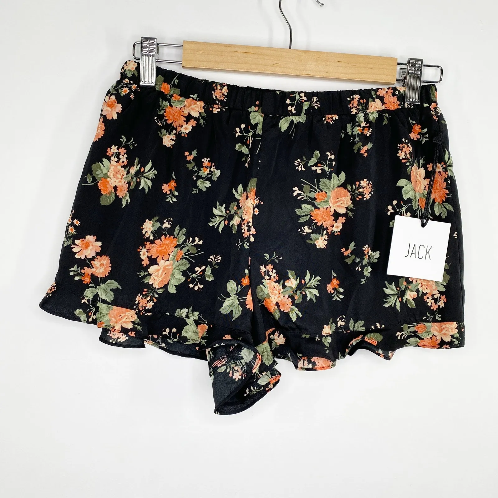 Jack BB Dakota Black Multi Floral Elastic Waist Shorts Women's Size X-Small XS - Image 7