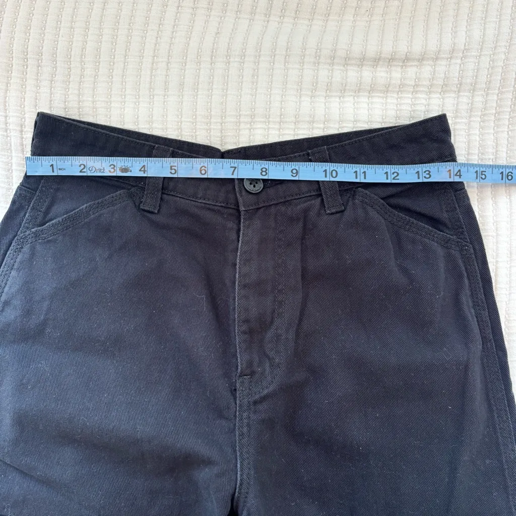 H&M Divided Straight Wide Leg Black Women's Cargo Denim High Rise Size 4 - Image 9