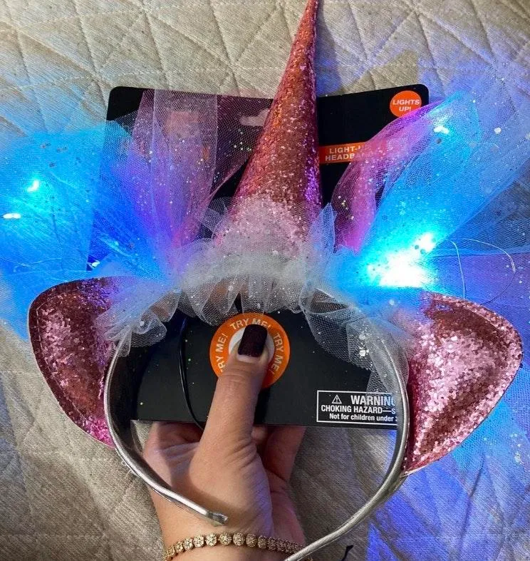 Light Up Unicorn Headband Pink - Image 2