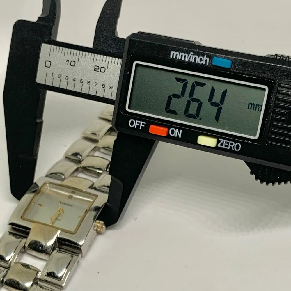 lane bryant women’s watch quartz analog silver gold tone 26mm size 7.5” running - Image 3