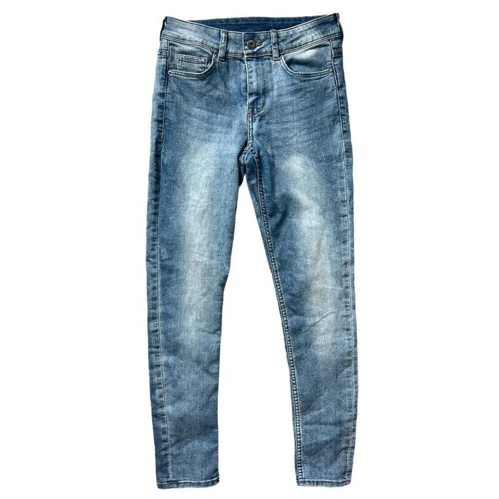 Womens H&M Divided Light Stonewash Mid-Rise Skinny Jeans - Sz 4 - Image 2
