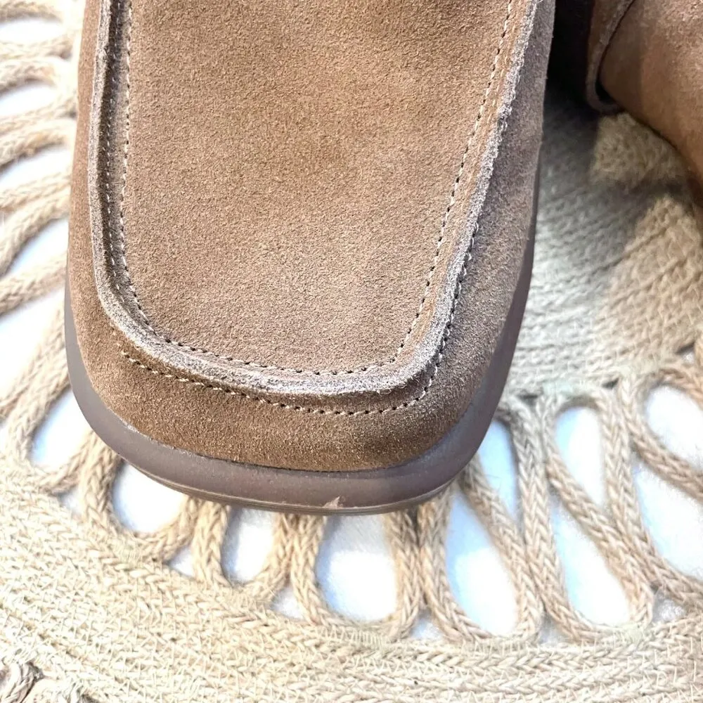 Steve Madden Fraim Brown Suede Heeled Closed Toe Loafer Size 9.5 - Image 4