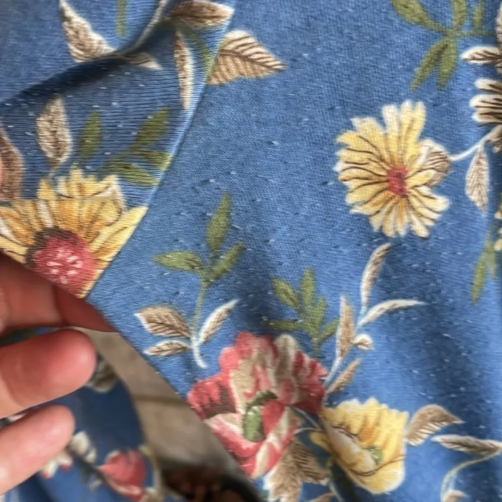 Bedford Fair long sleeve blue floral dress with scarf/belt NO TAG Size 10 - Image 7