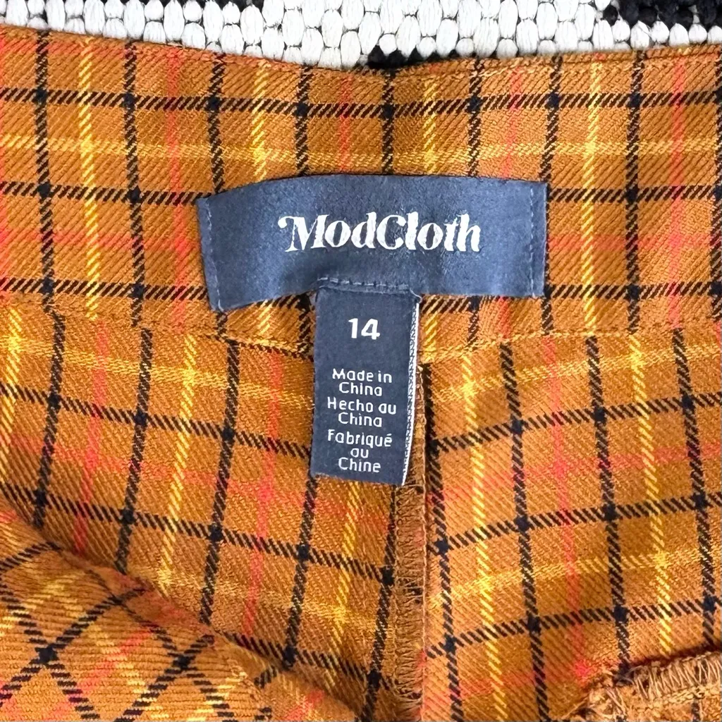 ModCloth Making Power Moves Wide Leg Plaid Pants Size 14 - Image 12