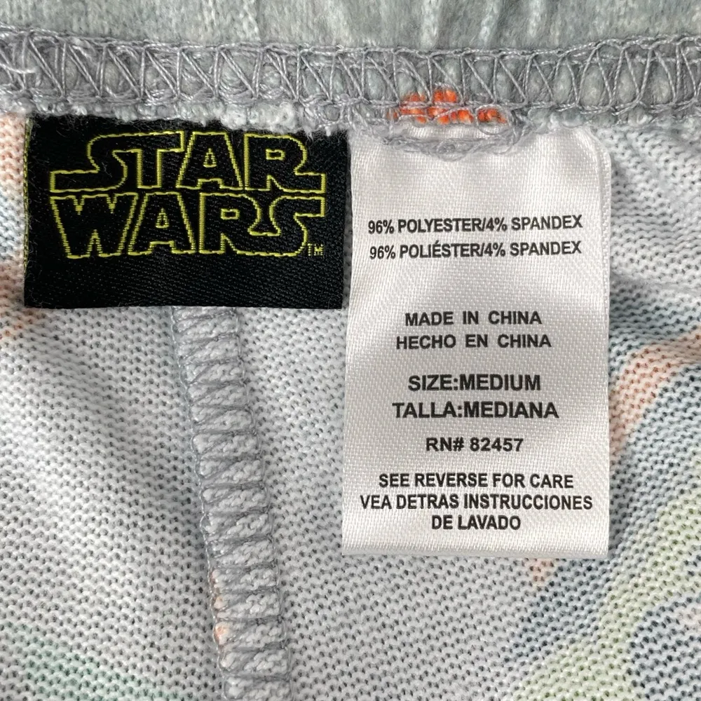 Star Wars The Mandalorian Baby Yoda Halloween Pajama Bottoms Gray Size Medium - Image 5