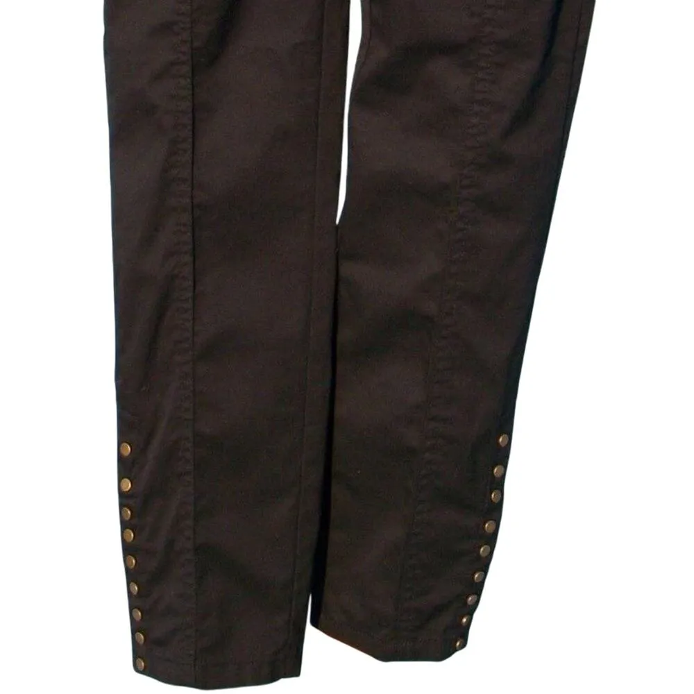 Cache Black Snap Embellished Pant New Crop Stretch Animal Trim 4 Pocket NWT $88 - Image 3