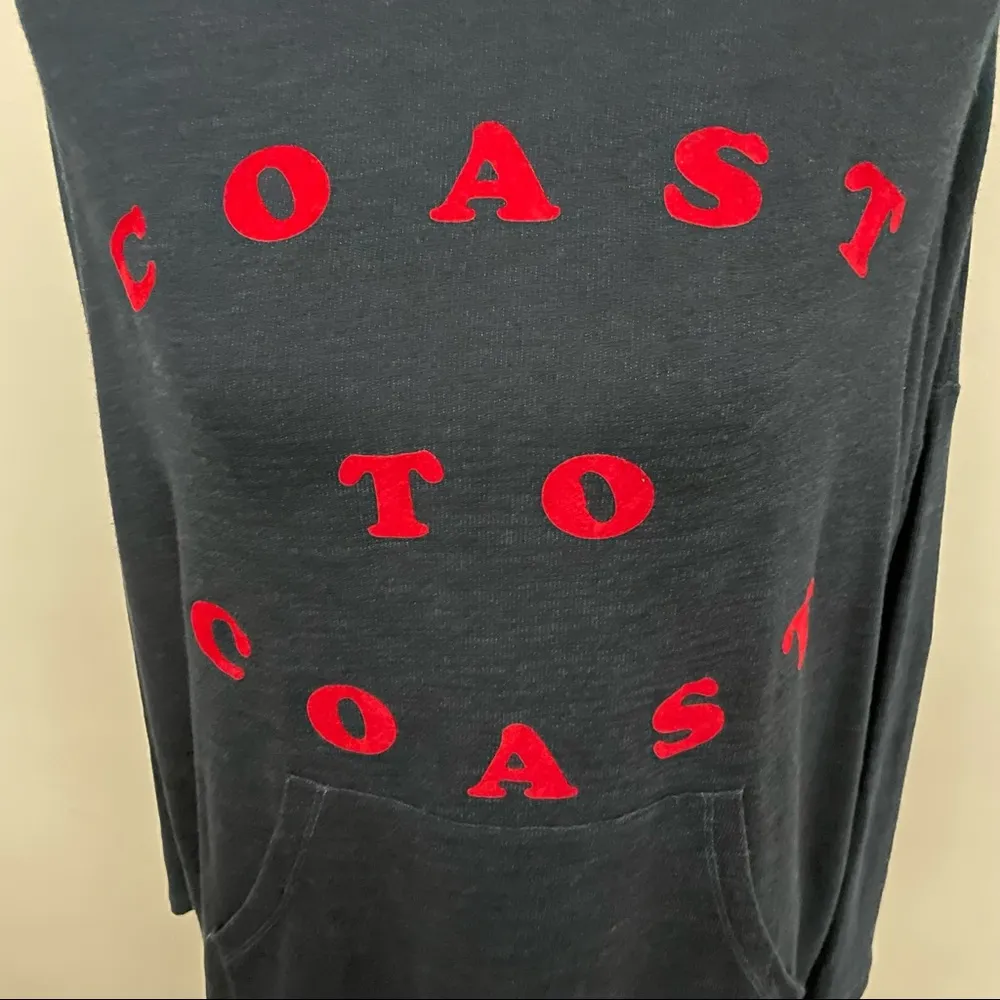 Hoodie Sweatshirt Graphic Coast To Coast Beach Ocean Oversized Blue Red - Image 11