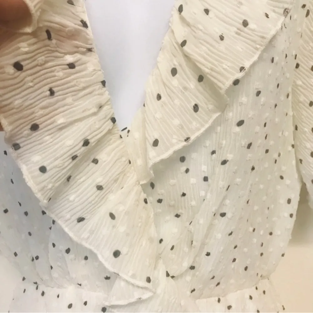 Zara polka‎ dot ruffle sheer mesh romper NWOT size S - Image 8
