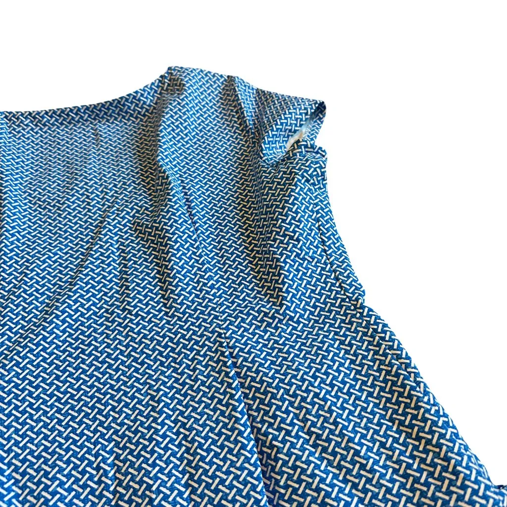 J. McLaughlin Emma Dress Blue White Catalina Cloth Beach Stretch Size Large - Image 9