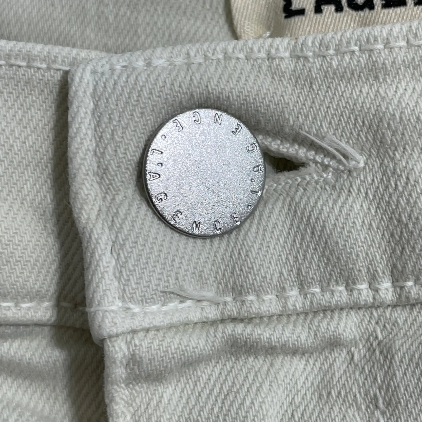 L'AGENCE Sada Jeans Size 29 Granite High Rise Slim Cropped Raw Hem Denim - Image 6