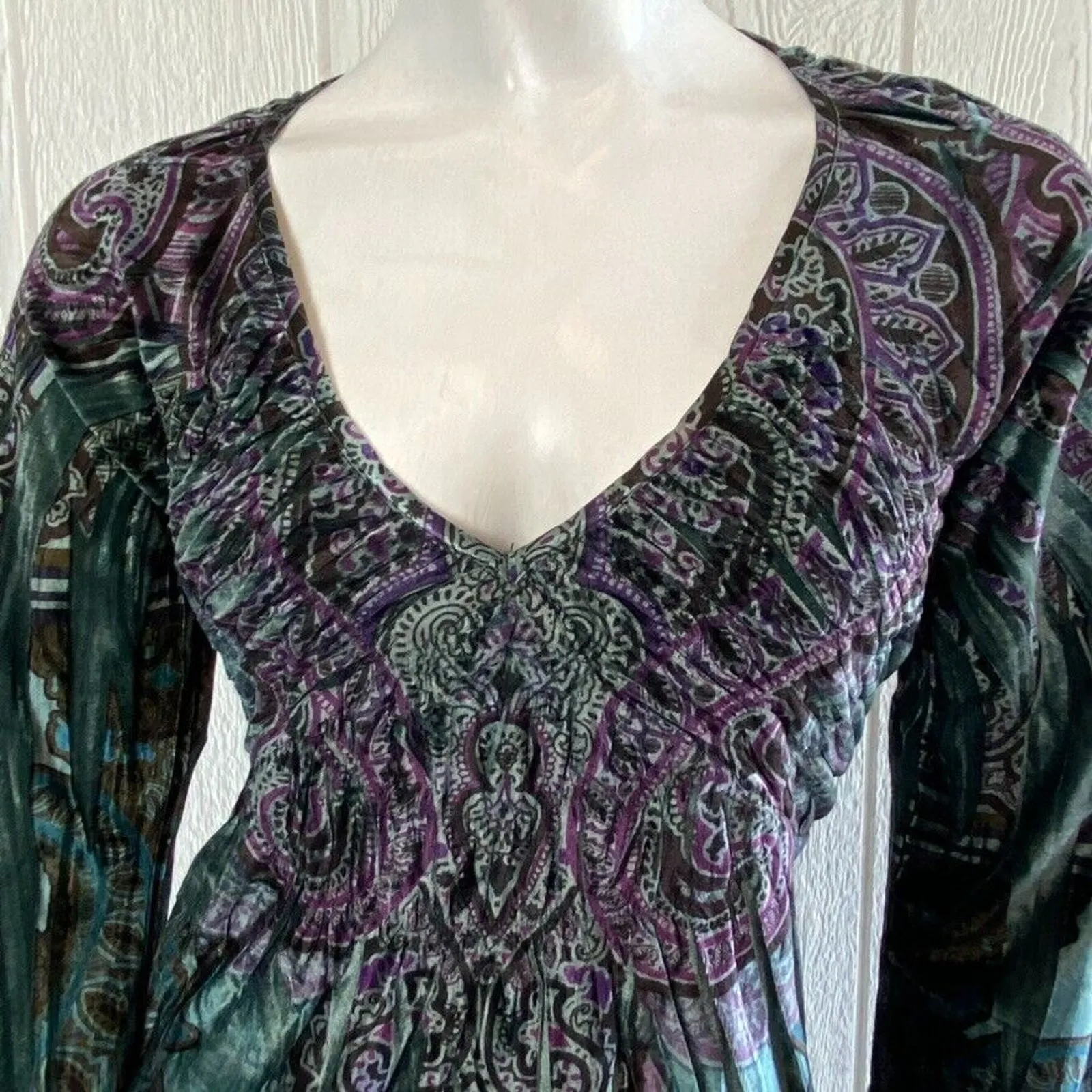 One World Dress Womens M Fitted Bodice Renaissance Peasant Gypsy Fairy Pixie - Image 2