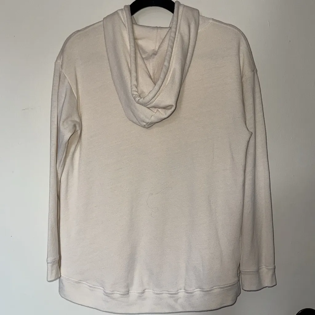 Sundry By Anthropologie Oversized Hoodie Ivory Pullover Sweatshirt sz 0 - Image 8