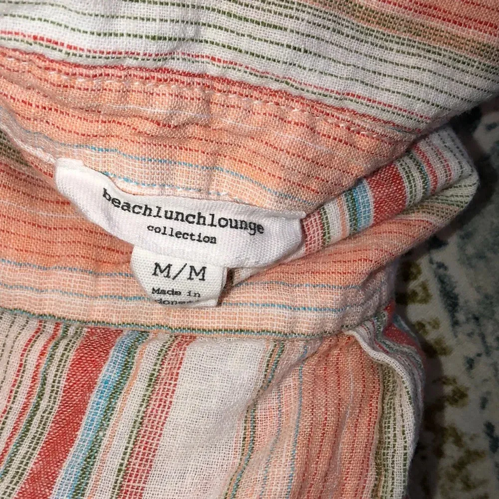 Beach lunch lounge medium striped tie front top - Image 3