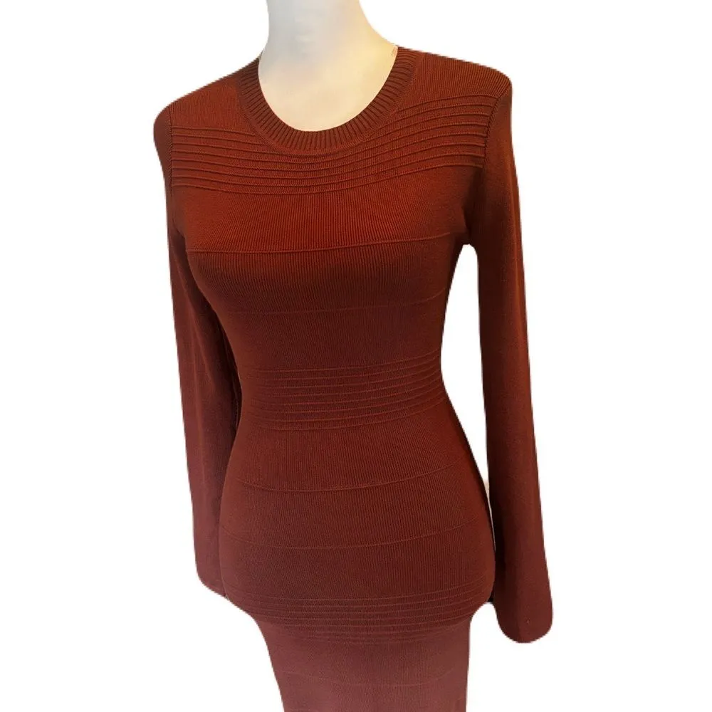 NWT Madden Rich Brown Knit Dress | Size M - Image 4