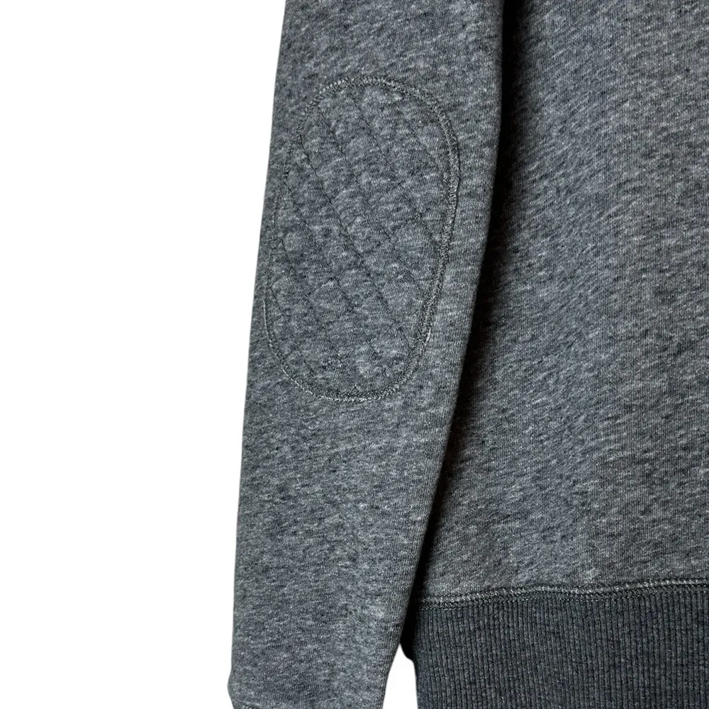 Abercrombie & Fitch 1/4 Zip Sweatshirt Elbow Patch Pink Embroidered Logo XS - Image 7