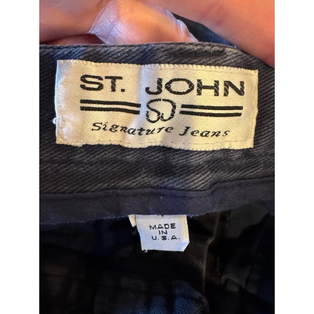 St John Jeans Women 4 Blue Medium Denim High‎ Rise Tapered Leg Mom Luxury Preppy - Image 8