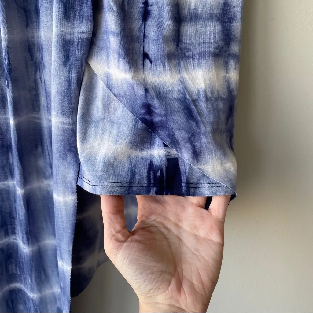 Charlotte Russe Tie Dye Skirt Asymmetrical Hem Blue Size Large - Image 4