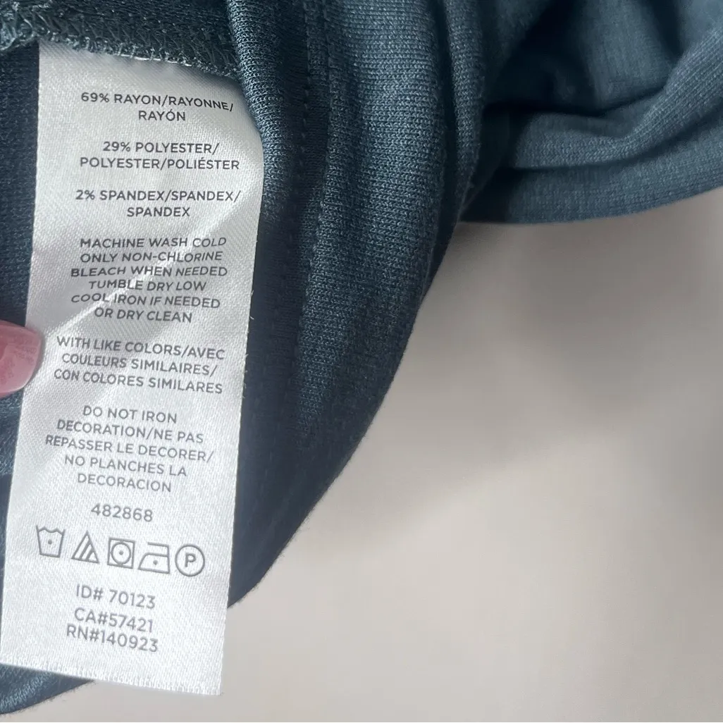 LOFT Bell Sleeve Top - Dark Green Blue - Size M - Image 5