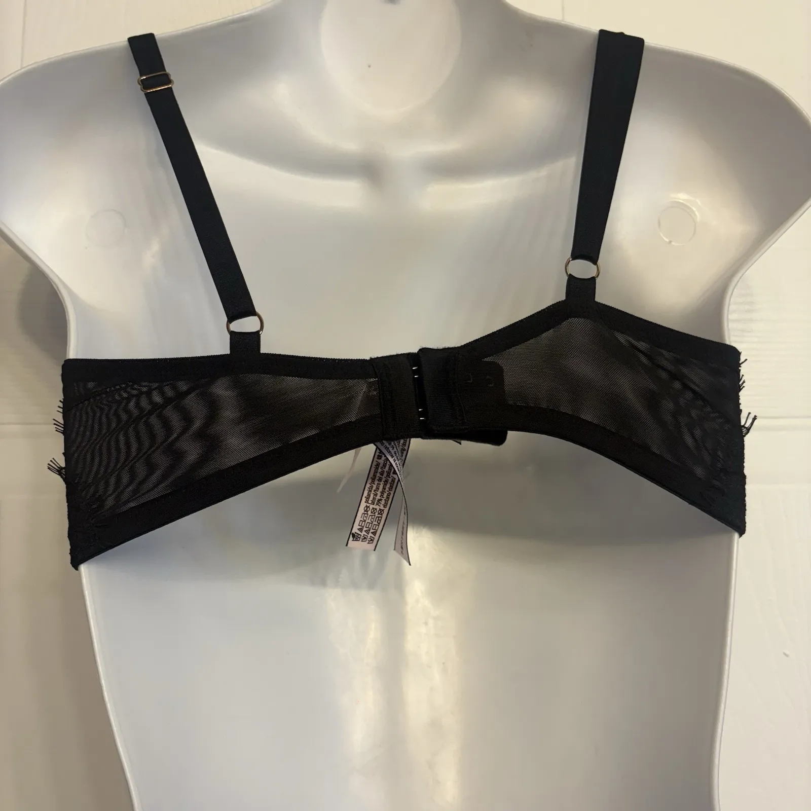 Victorias Secret Dream Angels Pushup‎ Bra Thick Padded Size 32DD Black Lace NEW - Image 4