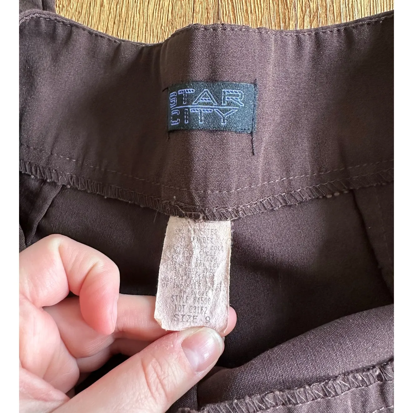 Star City Vtg Brown Mid Rise Flare Trousers Size 9 - Image 2