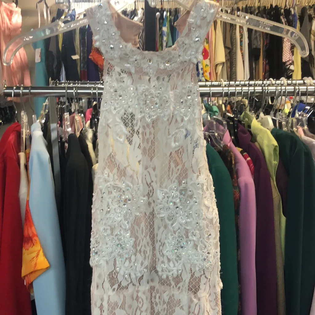 City Studio sz 15 pink & white long formal dress - Image 2