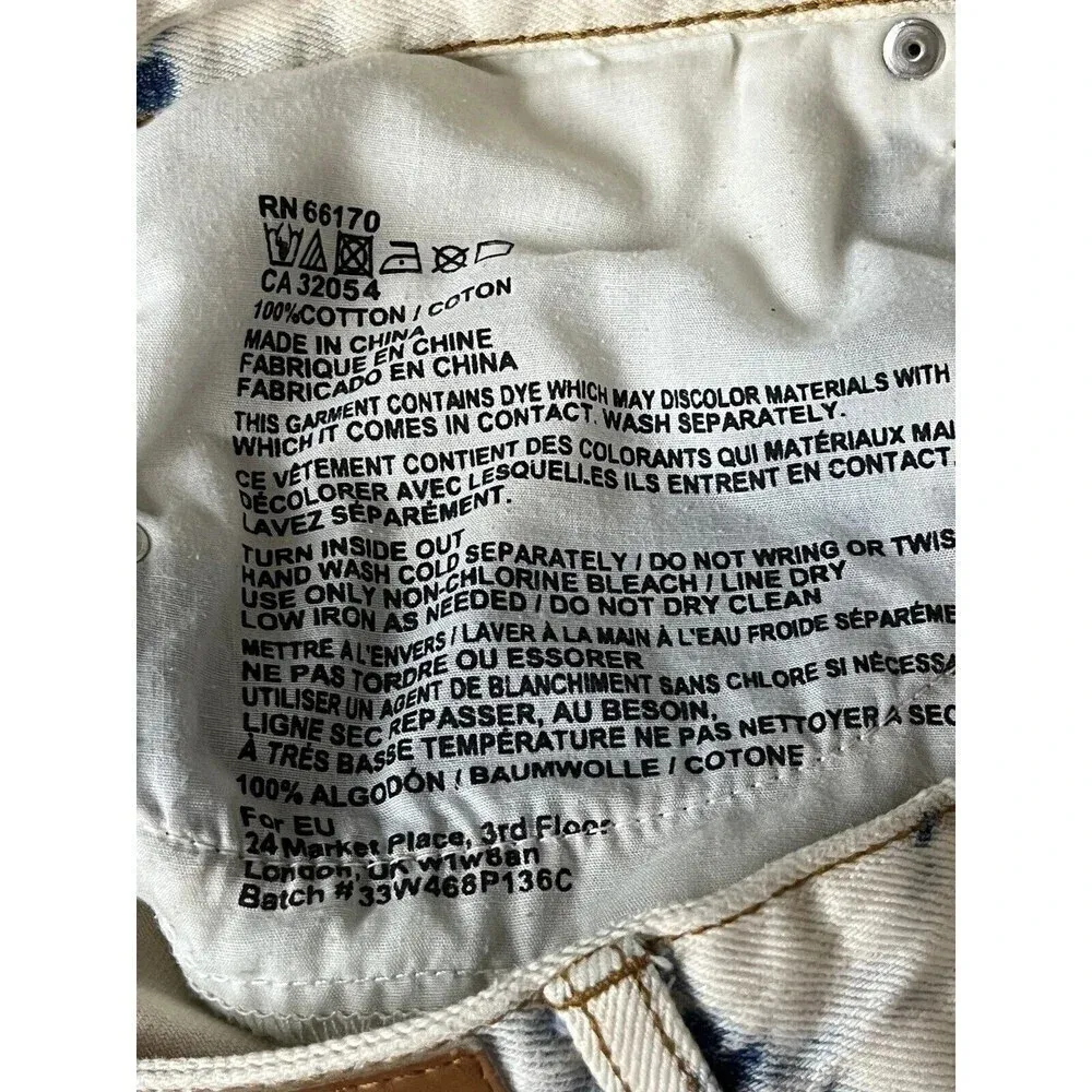 BDG Mid Rise Freja Shorts for Urban Outfitters OU Vintage Fit 29w Acid Wash - Image 6