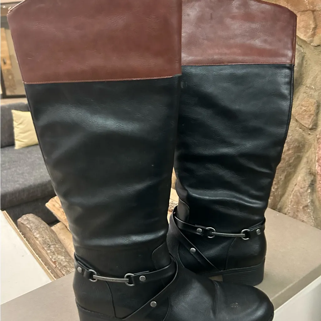 Boots Black and Brown Women's Riding Boots 10 1/2—11–NEW NAUTICA - Image 7