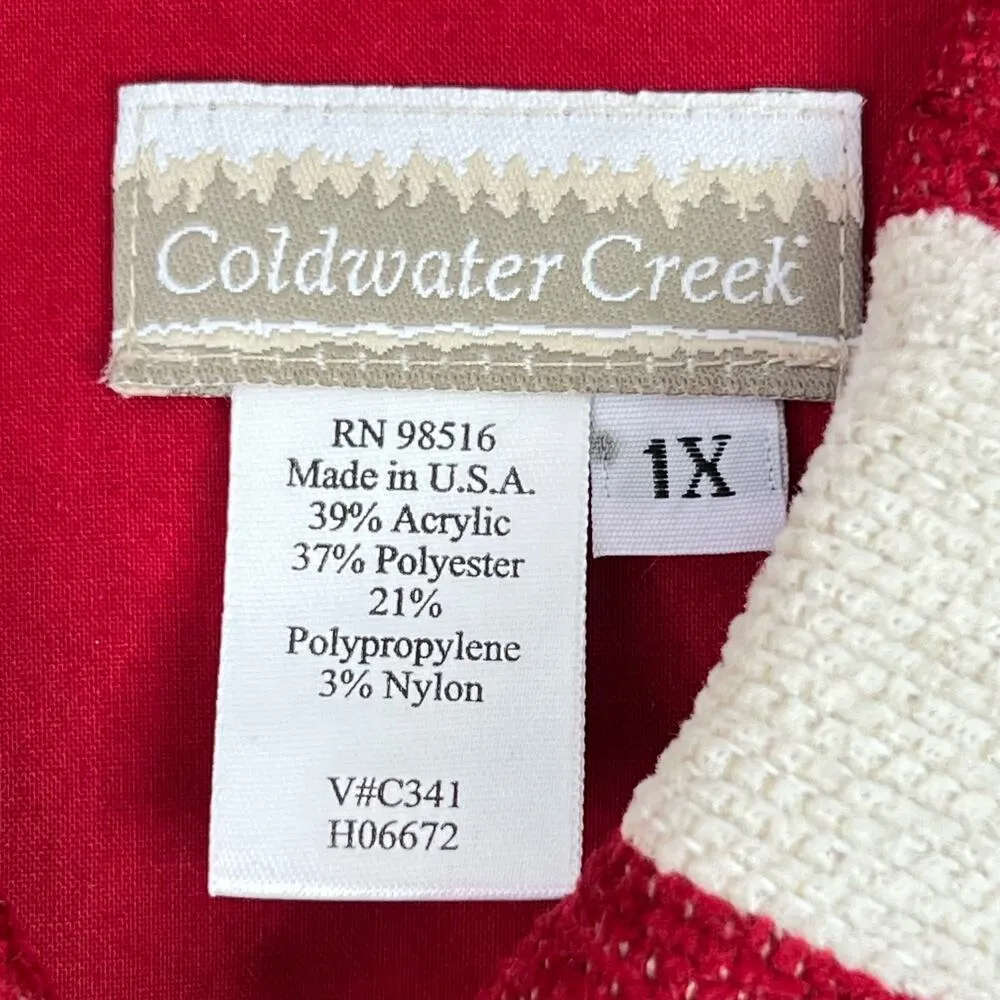 Coldwater Creek American Flag Jacket Size 1X Chenille Stars Stripes Shacket USA - Image 6