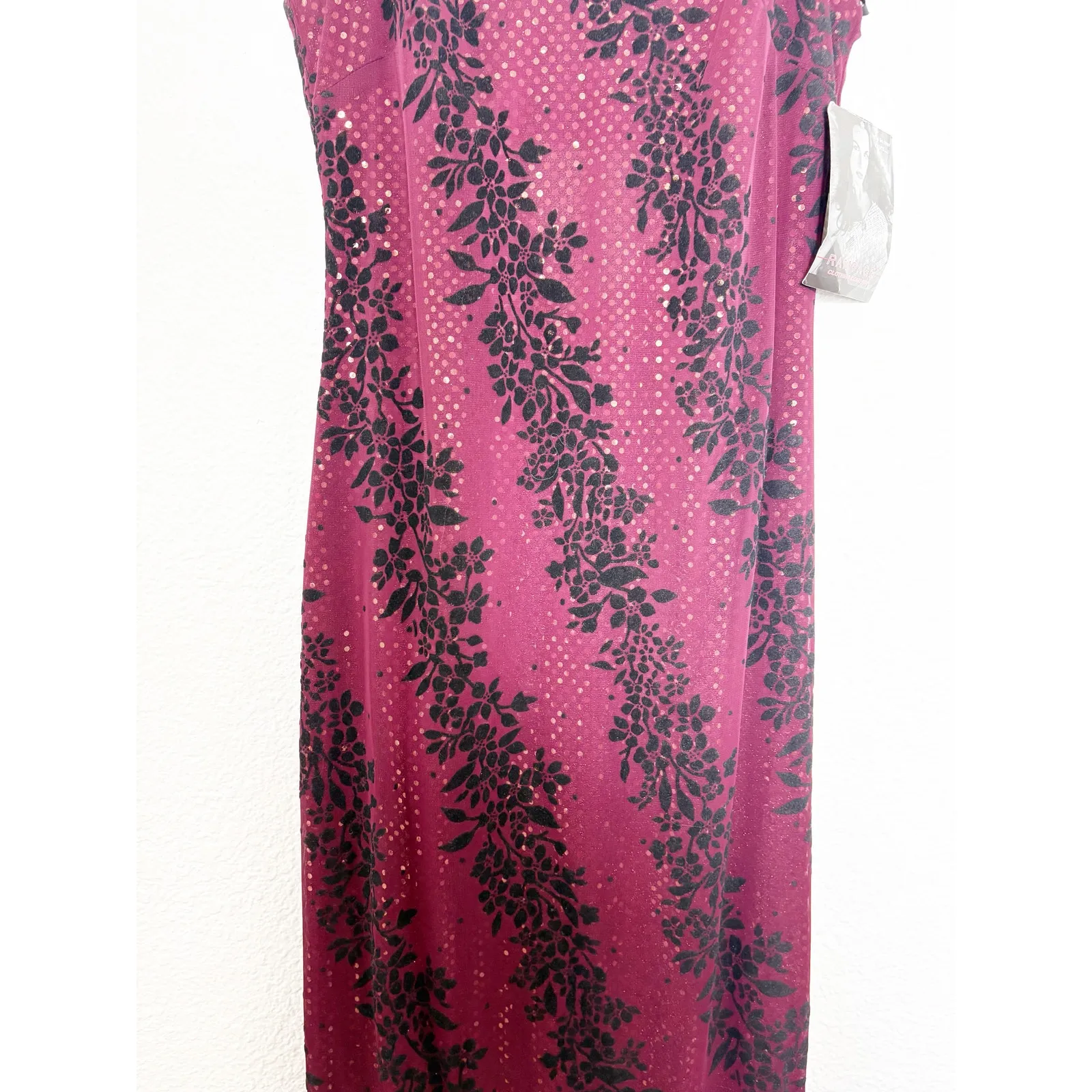 Vintage Y2K 90s Rampage Whimsygoth Velvet Sequin Maxi Dress Size Medium Fairy - Image 8