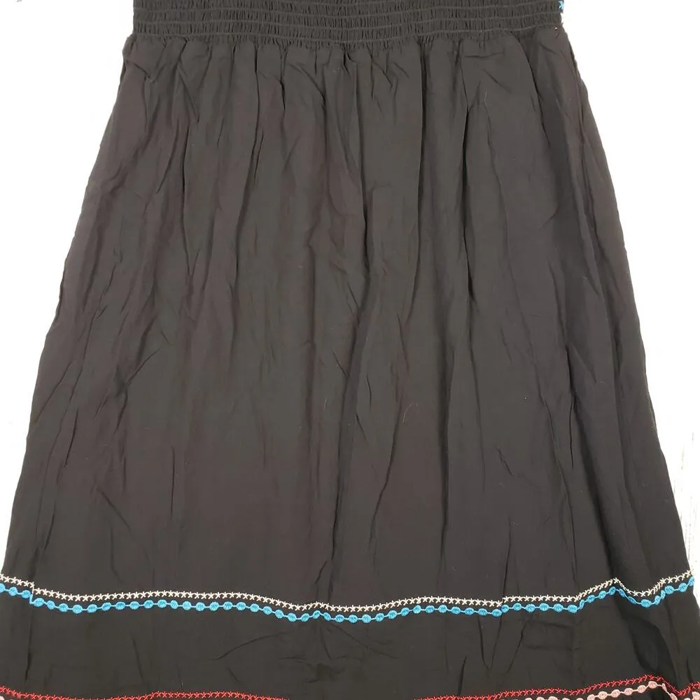 NWT Andree by Unit Black Embroidered Strappy Tassel Dress Women's Size Small - Image 7