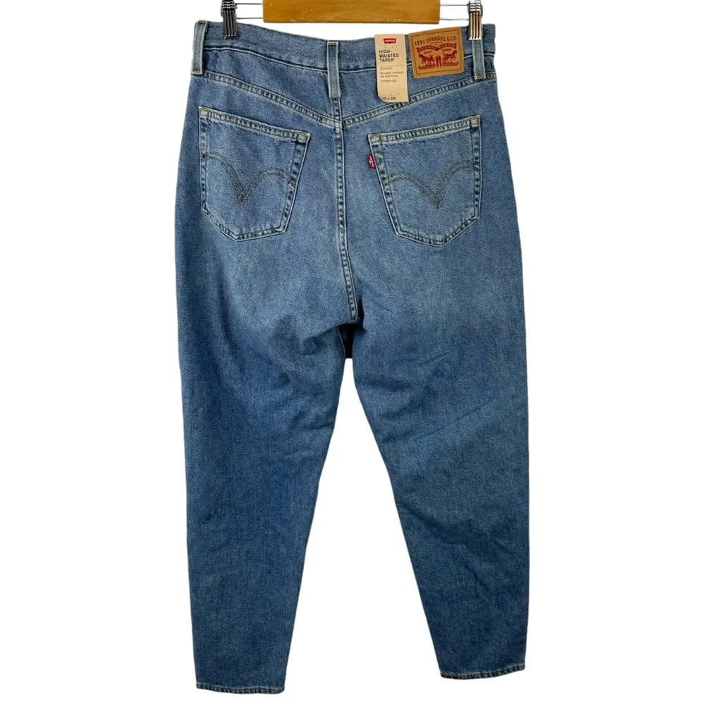 Levi's High Waisted Straight Mom Jeans Style 26986-0010 Eco Blue Size 30 Rigid - Image 7