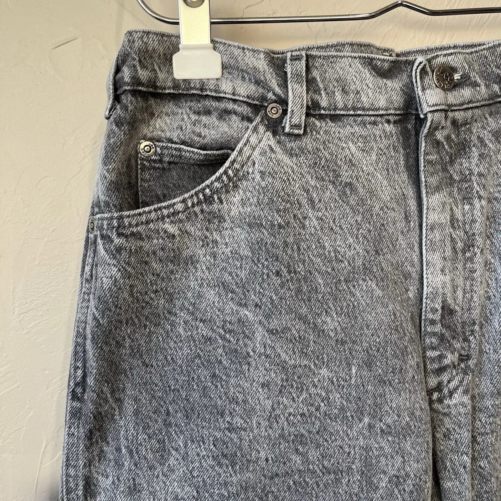 Vintage 80s 90s Lee Riders Straight Leg Jeans Glacier Wash Stone Acid Size 32x30 - Image 6