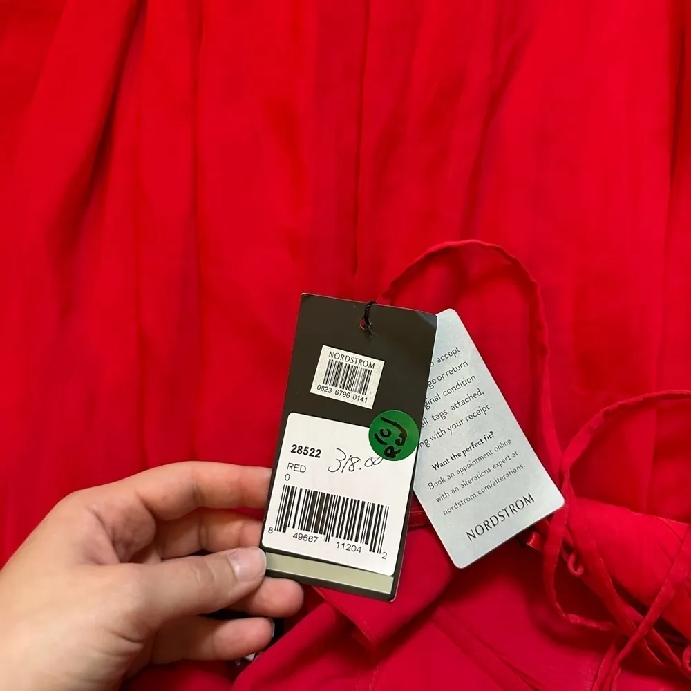 LA FEMME Halter Strappy A-Line Gown With Slit In Red - Image 5